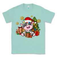 Seafoam little cute christmas cow Classic Tee - AdoDesignShop