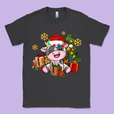 Little Cute Christmas Cow Classic Tee Designed By Adodesignshop
