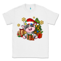 White little cute christmas cow Classic Tee - AdoDesignShop