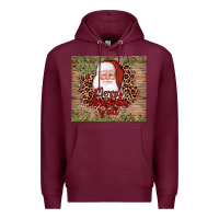 Burgundy santa merry christmas y'all Premium Hoodie - AdoDesignShop
