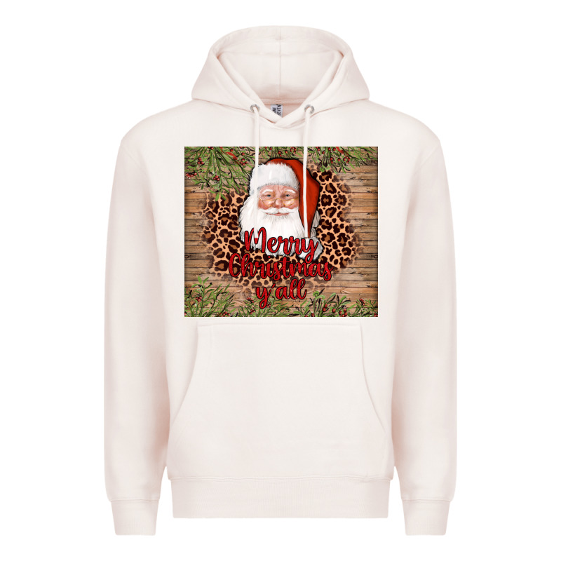 Santa Merry Christmas Y'all Premium Hoodie by AdoDesignShop | Teevron