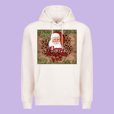 Santa Merry Christmas Y'all Premium Hoodie Designed By Adodesignshop