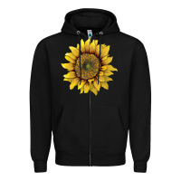 Black sunflower Zipper Hoodie - Artiststas