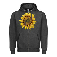 Charcoal Heather sunflower Zipper Hoodie - Artiststas