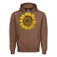Chestnut sunflower Zipper Hoodie - Artiststas