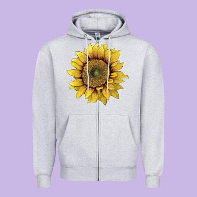 Sunflower Zipper Hoodie Designed By Artiststas