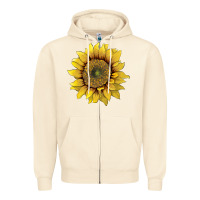 Sandshell sunflower Zipper Hoodie - Artiststas