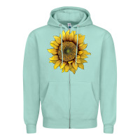 Seafoam sunflower Zipper Hoodie - Artiststas