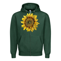 Sports Green sunflower Zipper Hoodie - Artiststas