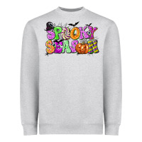 Heather Grey Spooky Season Heavyweight Sweatshirt - texasbilliewilder