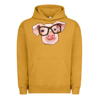 Pigment Peanut Butter pig with glasses Urban Hoodie - RanaPortraitStore
