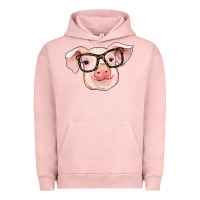 Pigment Salmon pig with glasses Urban Hoodie - RanaPortraitStore