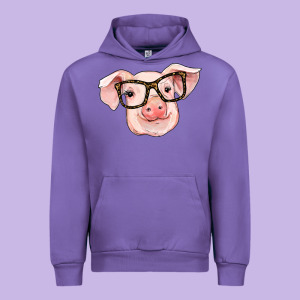 Pig With Glasses Urban Hoodie Designed By Ranaportraitstore