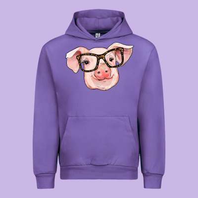 Pig With Glasses Urban Hoodie Designed By Ranaportraitstore