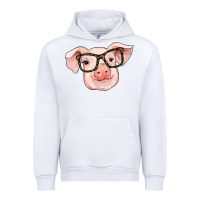 White pig with glasses Urban Hoodie - RanaPortraitStore