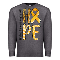 Charcoal Heather Finding the cure starts with hope Childhood Cancer Premium Sweatshirt - NancyCooperArtShop