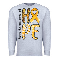 Heather Grey Finding the cure starts with hope Childhood Cancer Premium Sweatshirt - NancyCooperArtShop