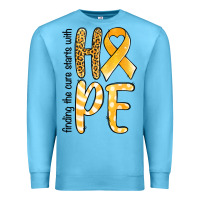 Ocean Blue Finding the cure starts with hope Childhood Cancer Premium Sweatshirt - NancyCooperArtShop