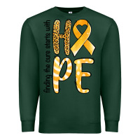 Sports Green Finding the cure starts with hope Childhood Cancer Premium Sweatshirt - NancyCooperArtShop