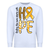White Finding the cure starts with hope Childhood Cancer Premium Sweatshirt - NancyCooperArtShop