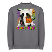 Storm Spooky Season Ghost Cat Heavyweight Sweatshirt - texasbilliewilder