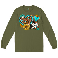 Army Green western leopard pride  hearts Long Sleeve Tee - AdoDesignShop