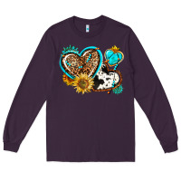 Plum western leopard pride  hearts Long Sleeve Tee - AdoDesignShop