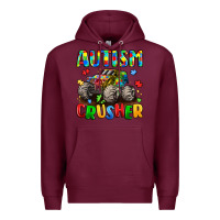 Burgundy autism crusher Premium Hoodie - LillyAllenDesigns