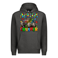 Charcoal Heather autism crusher Premium Hoodie - LillyAllenDesigns