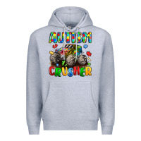 Heather Grey autism crusher Premium Hoodie - LillyAllenDesigns