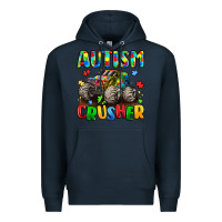 Navy autism crusher Premium Hoodie - LillyAllenDesigns