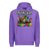 Purple autism crusher Premium Hoodie - LillyAllenDesigns