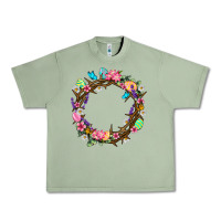 Oil Green Crown of thorns Easter Day Urban Heavy Tee - Neo Western