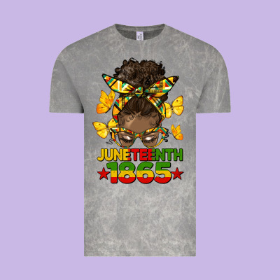 Juneteenth 1865 Afro Bun Vintage Tee Designed By Hra Design Shop