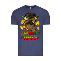 Vintage Denim juneteenth 1865 afro bun Vintage Tee - HRA Design Shop