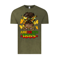 Vintage Olive juneteenth 1865 afro bun Vintage Tee - HRA Design Shop