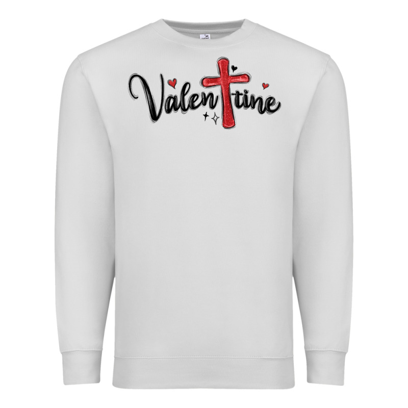 Valentine Cross Glitter Premium Sweatshirt by MaliasSmallBusiness | Teevron