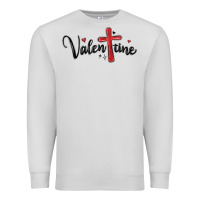 Dove Grey valentine cross glitter Premium Sweatshirt - MaliasSmallBusiness