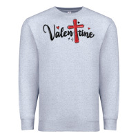 Heather Grey valentine cross glitter Premium Sweatshirt - MaliasSmallBusiness