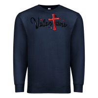 Navy valentine cross glitter Premium Sweatshirt - MaliasSmallBusiness