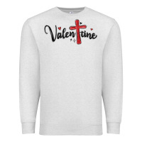 Oatmeal Heather valentine cross glitter Premium Sweatshirt - MaliasSmallBusiness