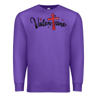 Purple valentine cross glitter Premium Sweatshirt - MaliasSmallBusiness