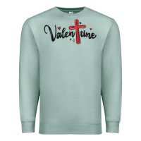 Seafoam valentine cross glitter Premium Sweatshirt - MaliasSmallBusiness