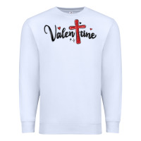 White valentine cross glitter Premium Sweatshirt - MaliasSmallBusiness