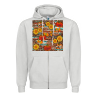 Dove Grey pumpkin plaid sunflower seamless min Zipper Hoodie - AdoDesignShop