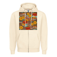 Sandshell pumpkin plaid sunflower seamless min Zipper Hoodie - AdoDesignShop