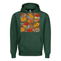 Sports Green pumpkin plaid sunflower seamless min Zipper Hoodie - AdoDesignShop