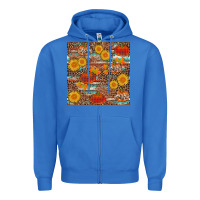 True Royal pumpkin plaid sunflower seamless min Zipper Hoodie - AdoDesignShop