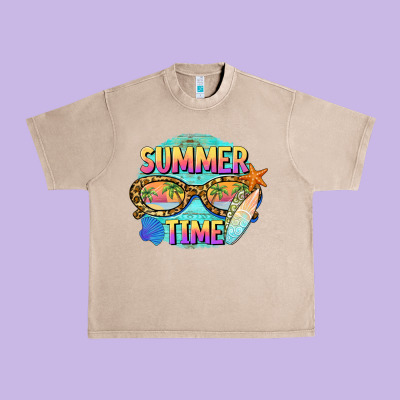 Summer Time Sunset Glasses Urban Heavy Tee Designed By Barkaloodesign