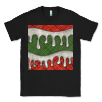 Black christmas plaid and white glitter snow seamless pattern Classic Tee - BundleAndBundleShop